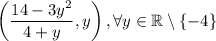 \displaystyle \left( \frac{14-3y^2}{4+y}, y \right),\forall y\in \mathbb R\setminus \{-4\}