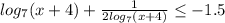 log_{7}(x+4)+ \frac{1}{2log_{7}(x+4)}} \leq - 1.5