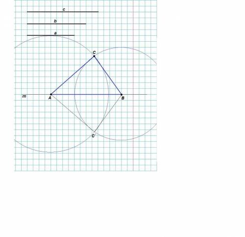 Постройте треугольник по трем сторонам a, b, c a=4см b=5см c=6см