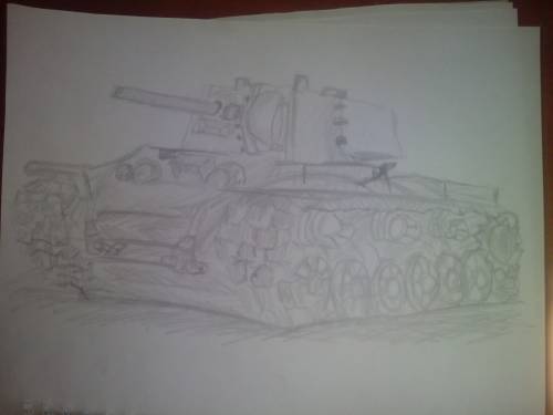 Нарисовать советский танк вов кв-1 (желательно чтобы были мелкие детали), 99