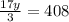 \frac{17y}{3} =408