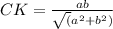 CK= \frac{ab}{ \sqrt({ { a^{2}+} } b^{2} )}