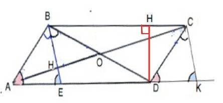 Впараллелограмме abcd биссектриса be угла abd перпендикулярна диагонали ac и равна 1/4ac. найдите ст