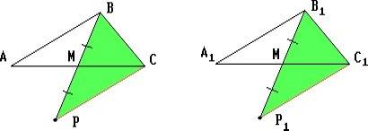 Будут ли равны треугольники , соответственно по двум сторонам и медиане , исходящим из одной вершины