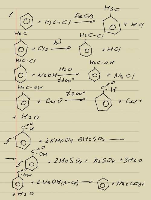 Как из толуола получить о-хлортолуол и хлористый бензил? напишите уравнения соответствующих реакций.