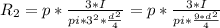 R_{2}=p* \frac{3*I}{pi*3^{2}* \frac{d^{2} }{4}}=p* \frac{3*I}{pi* \frac{9*d^{2} }{4} }