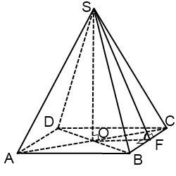 Вправильной четырехугольной пирамиде сторона основания 6см, боковое ребро состовляет с плоскостью ос