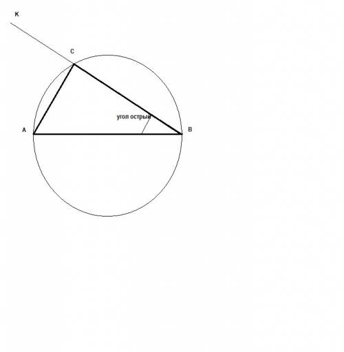 Построить прямоугольный треугольник по гипотенузе и острому углу,прилежащему к этой гипотенузе