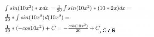 Интеграл sin10x^2 * xdx выручайте❤️