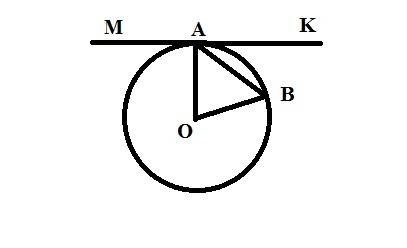 Прямая мк касается окружности с центром о в точке а,отрезок ав-хорда окружности,угол вак=25 градусов