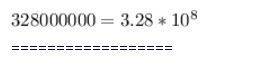 Запишіть число 328000000 у стандартному вигляді