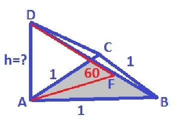 Основою трикутної піраміди є рівносторонній трикутник із стороною 1см.одне з бічних ребер піраміди п