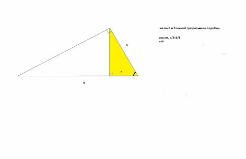 1.10. у прямокутному трикутнику гіпотенуза дорівнює 9 см, а один із катетів – 6 см. знайдіть проекці