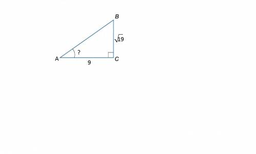 Втреугольнике abc угол с равен 90, ac=9, bc= √19. найдите cosa