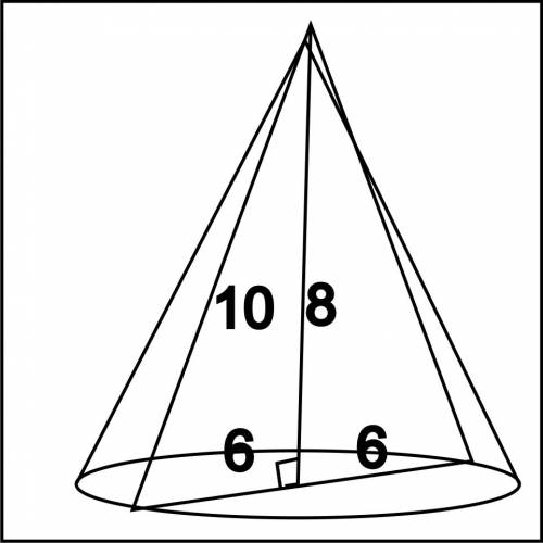 Площадь осевого сечения конуса равна 48 см в квадрате. высота конуса равна 8см. вычислите площадь по