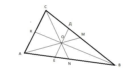 Сторона ас треугольника авс равна 15. по точке пересечения медиан проведена прямая de, параллельная