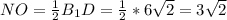 NO= \frac{1}{2} B_1D= \frac{1}{2} *6 \sqrt{2}=3 \sqrt{2}
