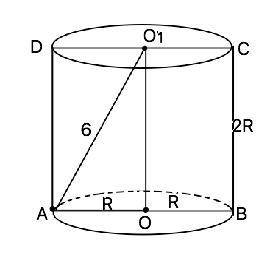 Відрізок, що сполучає центр верхньої основи циліндра з точкою кола нижньої основи, дорівнює 6см. зна