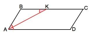 Стороны параллелограмма 4см и 10см. на какие отрезки разделит биссектриса острого угла большую сторо