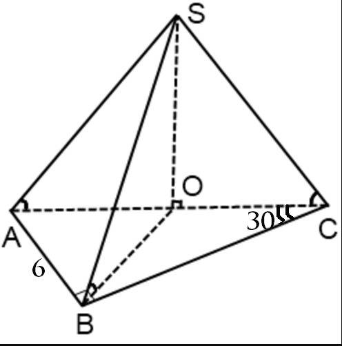 А)в основании пирамиды лежит прямоугольный треугольник с катетом 6 и гипотенузой 12 .найдите объём п