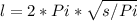 l=2*Pi* \sqrt{s/Pi}