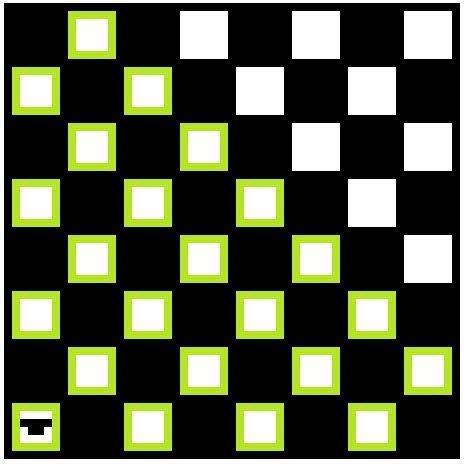 Ладья находится на шахматной доске 8х8 в левом нижнем углу и за ход может перейти в соседнюю по верт