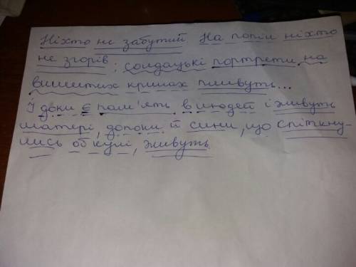 Іть зробити синтиксичний розбір: ніхто не забутий. на попіл ніхто не згорів: солдатські портрети на