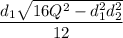 \dfrac{d_1\sqrt{16Q^2-d_1^2d_2^2}}{12}