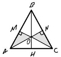 Вравностороннем треугольнике abc на биссектрисе bh взята точка о так что on перпендикулярен bc omпер