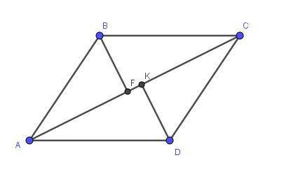 2. в четырехугольнике abcd к диагонали ас проведены перпен-дикуляры bf и dk, причем bf = dk, угол ba