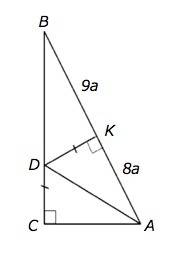 Точка d лежит на катете bc прямоугольного треугольника abc (c=90) из точки d опущен перпендикуляр dk