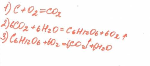 С→ co2 → c6h12o6 → co2 сделать все три превращения