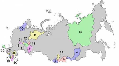 На политико-административной карте атласа найдите все республики российской федерации