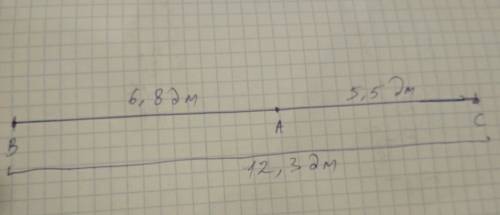 Даны три точки ,a b c .выясните могут ли они лежать на одной прямой если ab=6.8 дм. bc = 12.3 дм ac=