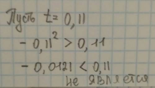1. число 0,11 (является,не является) решением неравенства -t^2> 0,11
