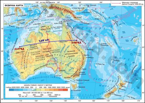 Определите масштаб карты австралии , если длина дуги 1° параллели 20° составляет 104,6 км. , . буду