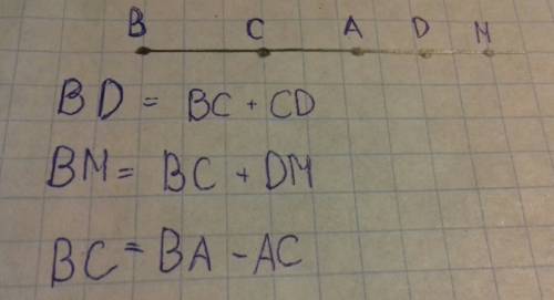 Начертите луч с началом в точке в. отложите на нём один вслед за другим отрезки bc = ca = ad и отрез