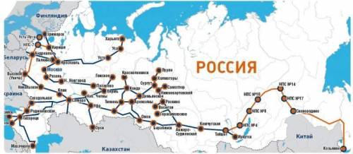 Определите основные направления транспортировки газа и нефти в россии