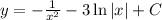 y=-\frac{1}{x^2} -3\ln |x|+C