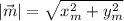 |\vec m|=\sqrt{x_m^2+y_m^2}