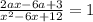 \frac{2ax-6a+3}{x^2-6x+12} =1