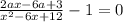 \frac{2ax-6a+3}{x^2-6x+12}-1=0