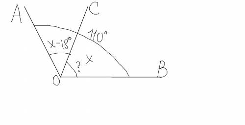 Луч ос делит угол аов на два угла.найдите углов сов,если угол аов=110 градусам,а угол аос на 18 град