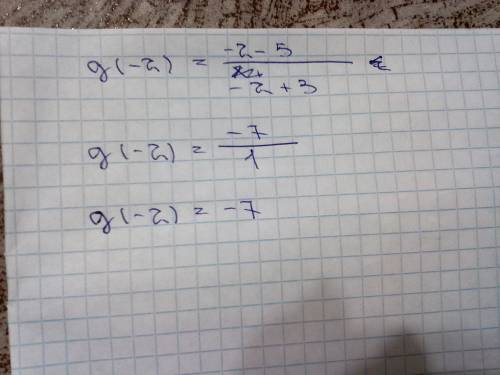 Найдите g(-2) и g(-2) если g(x)=x-5/x+3