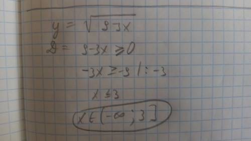 Найдите область определения функции: y= √-3x-35