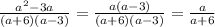 \frac{a^2-3a}{(a+6)(a-3)}=\frac{a(a-3)}{(a+6)(a-3)}=\frac{a}{a+6}