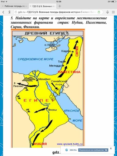 Заполните контурную карту военные походы фараонов