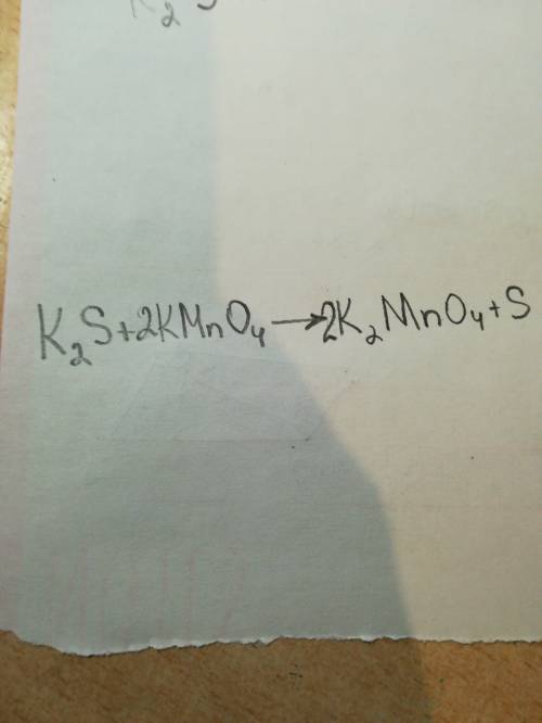 Равновесие: к2 s+ kmn o4→k2 mn o4+s.