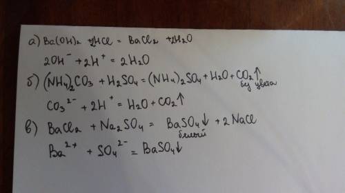 Напишите уравнение реакций в молекулярной и ионной формах между растворами ниже веществ: а) гидрокси