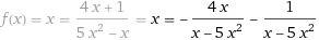 Найти четность нечетность f (x) = (4x+1)/(5x^2-x)
